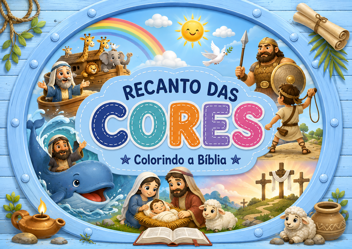 Capa de Livro Para Colorir Recanto Das Cores: Colorindo a Bíblia