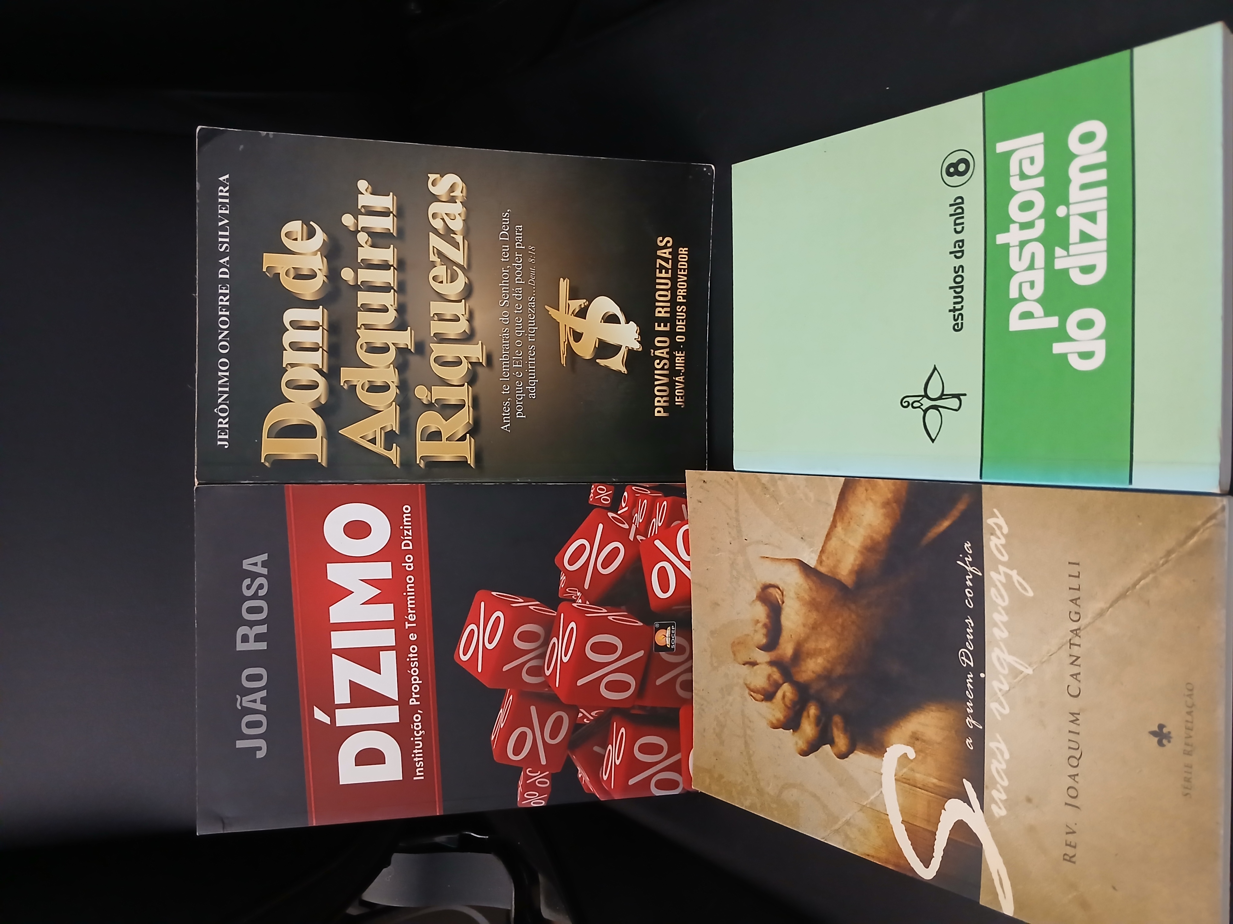 Capa de Combo exclusivo com 4 livros sobre dízimos e riquezas - João Rosa, Joaquim Cantagalli, Jerônimo Onofre e outros - Paulus, SOCEP